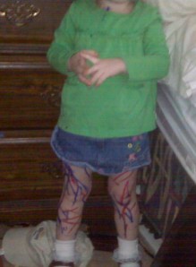 I swear she's going to be tattooed when she gets older...